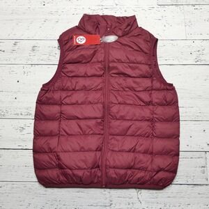 89th & Madison Vest Womens Large Ruby Wine Packable‎ Down Puffer BD1VE4003MA